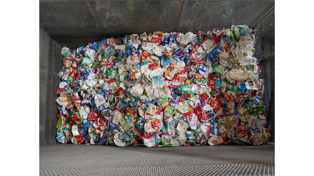 Pile of recycled cartons