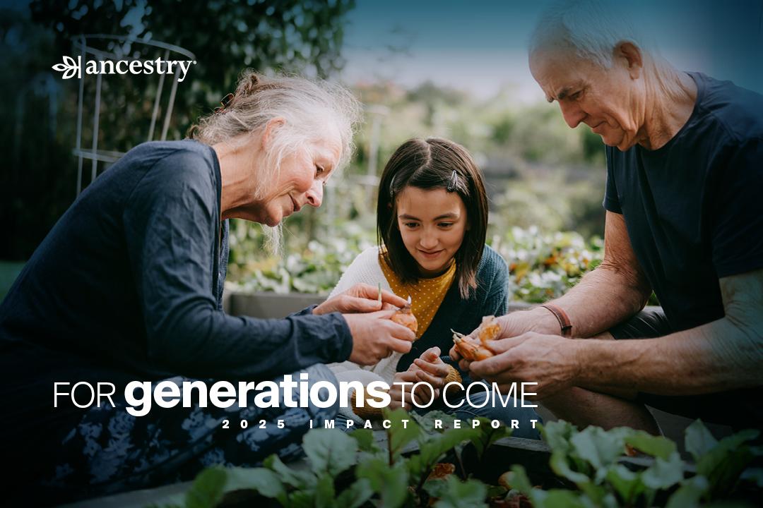 "For Generations to Come" with family in a garden