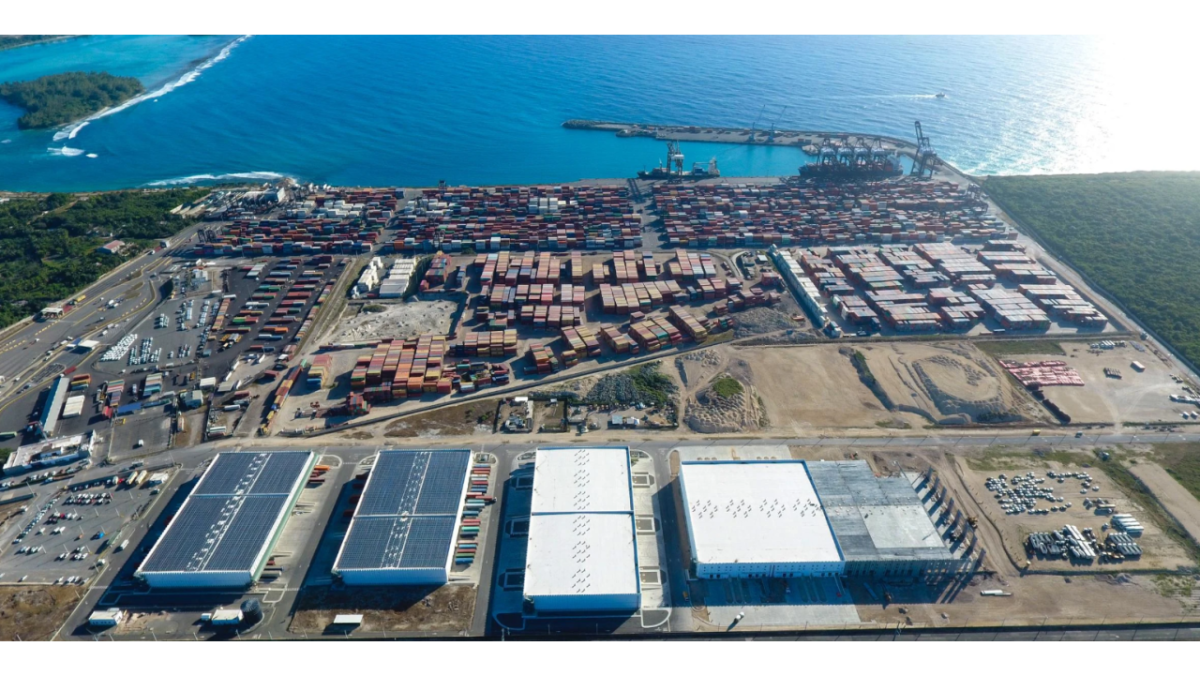 Aerial view of DP World's integrated port and logistics ecosystem in Caucedo