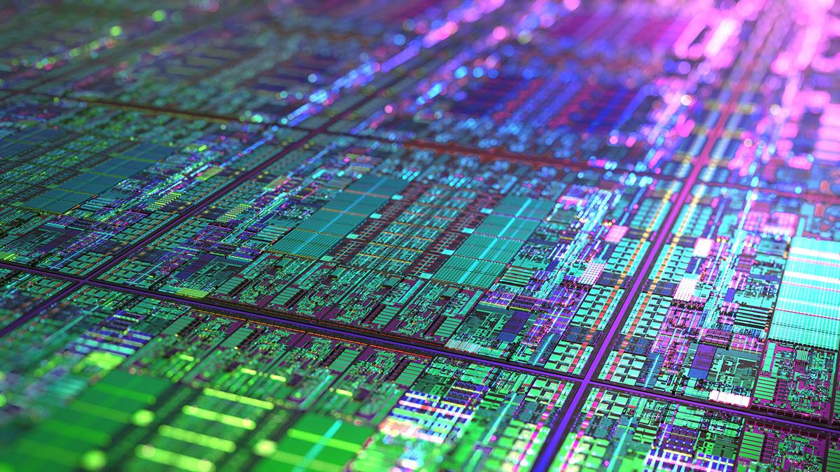 Close up photo of a semiconductor.