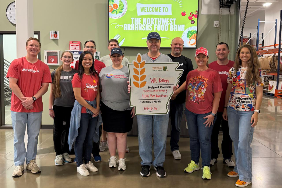 A team from Lancaster volunteering at The Northwest Arkansas Food Bank