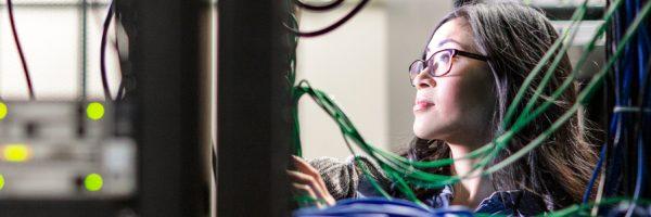 A person working with wires 