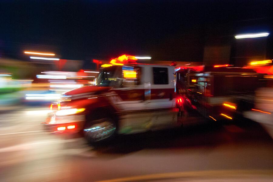 Emergency vehicle in motion