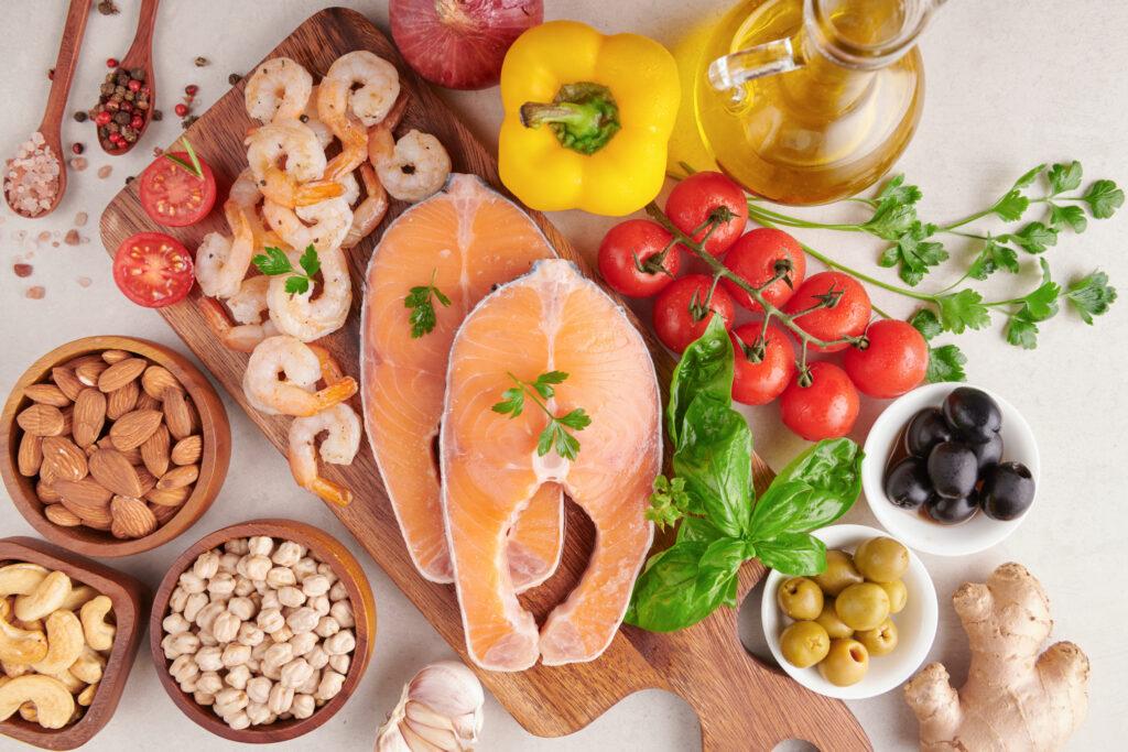 array of food