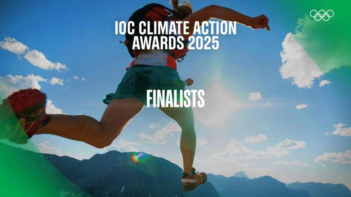 person running with "IOC Climate Action Awards 2025 Finalists"