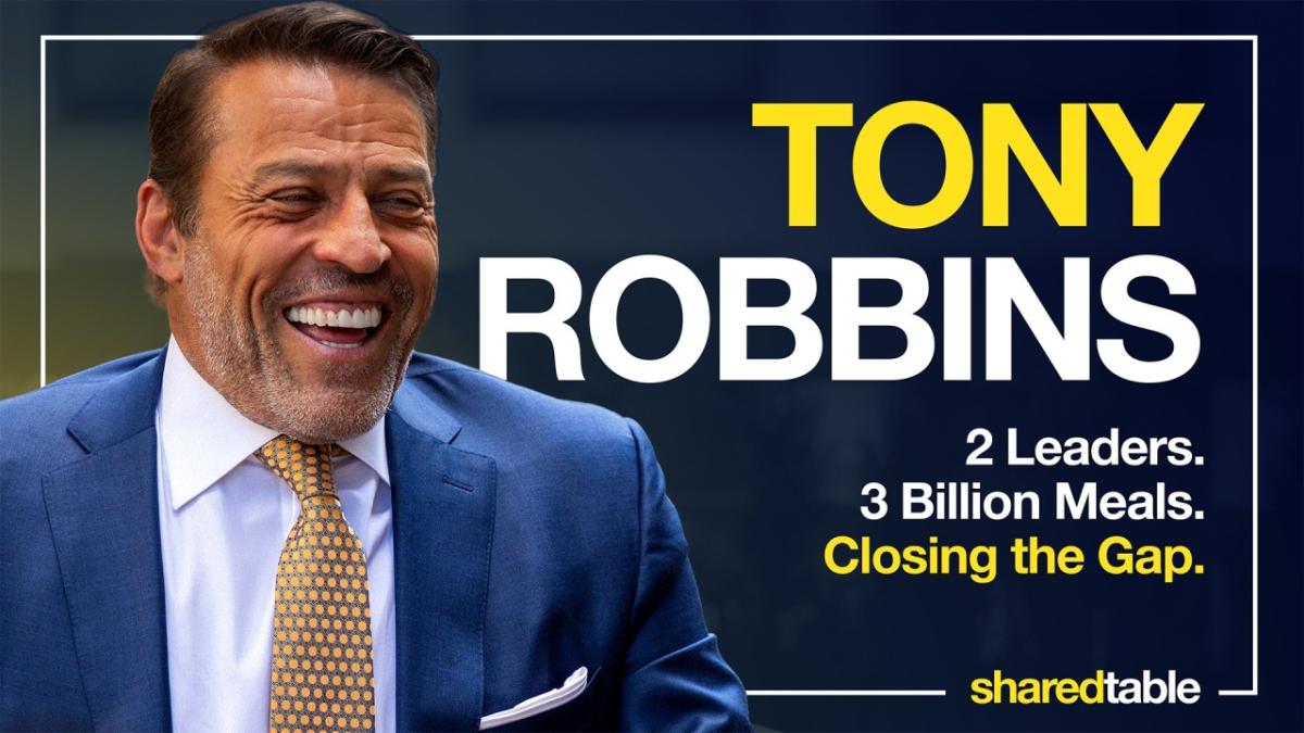 Tony Robbins headshot "2 Leaders. 3 Billion Meals. Closing the Gap."