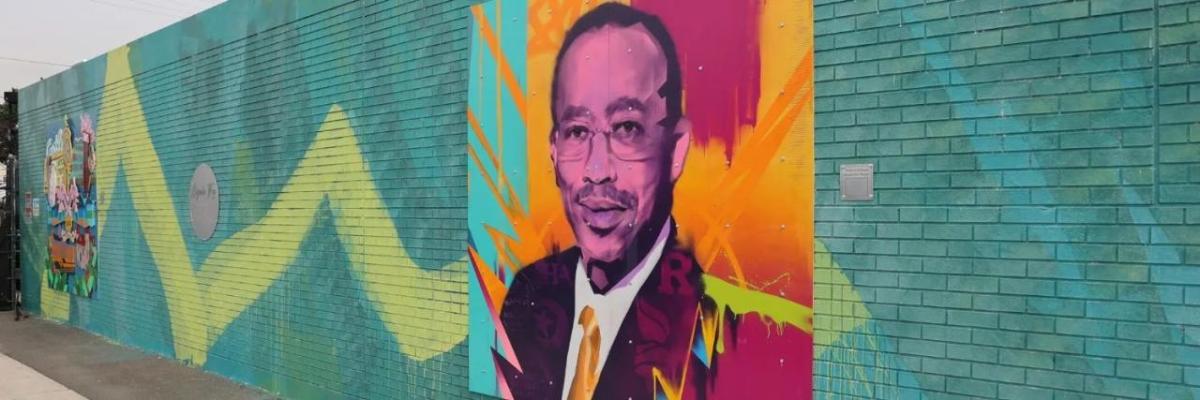 colorful mural on brick wall