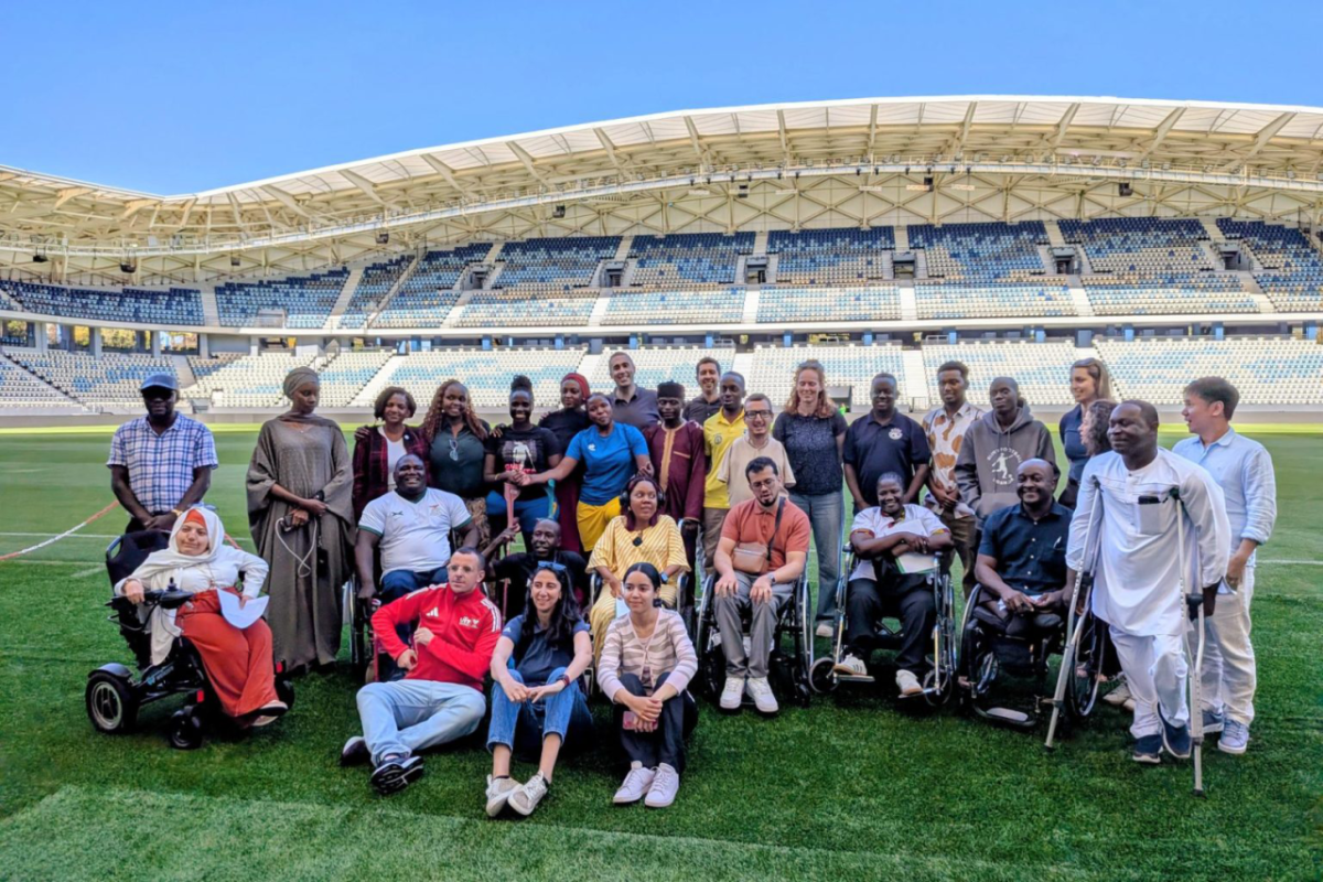 group on athletic field