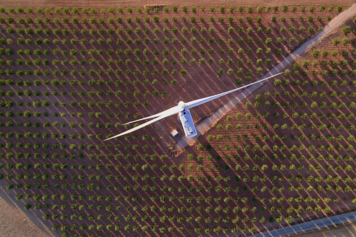 top view of wind turbine