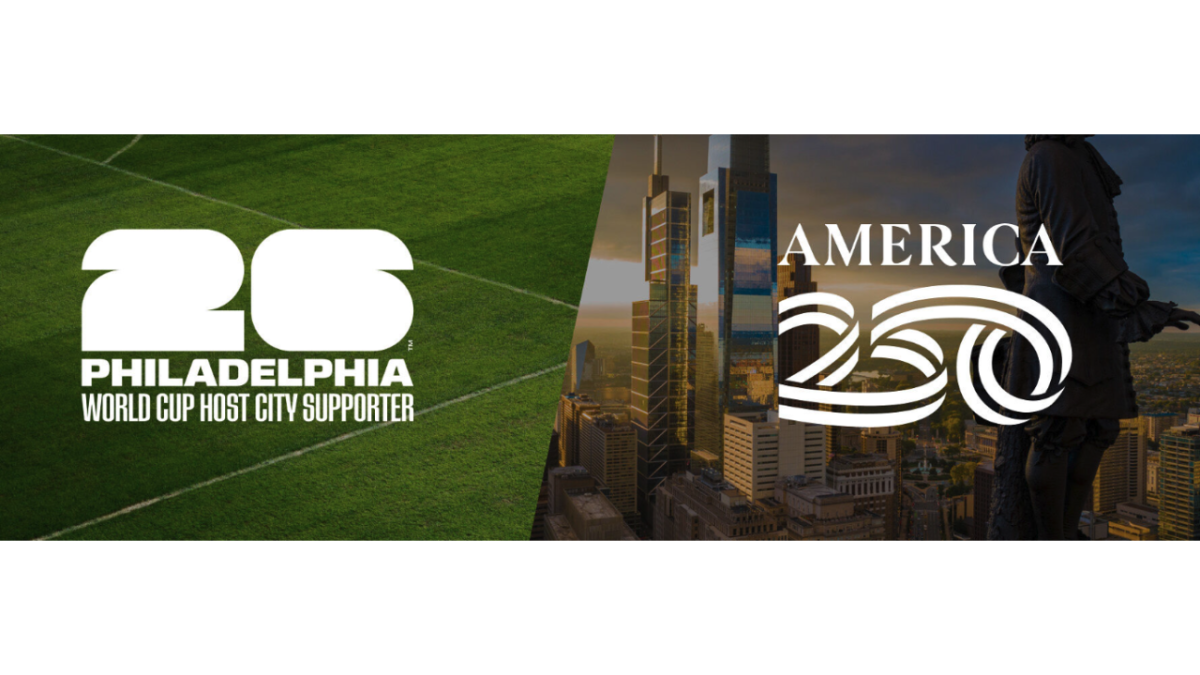 Philadelphia world cup host city supporter and America250 logos