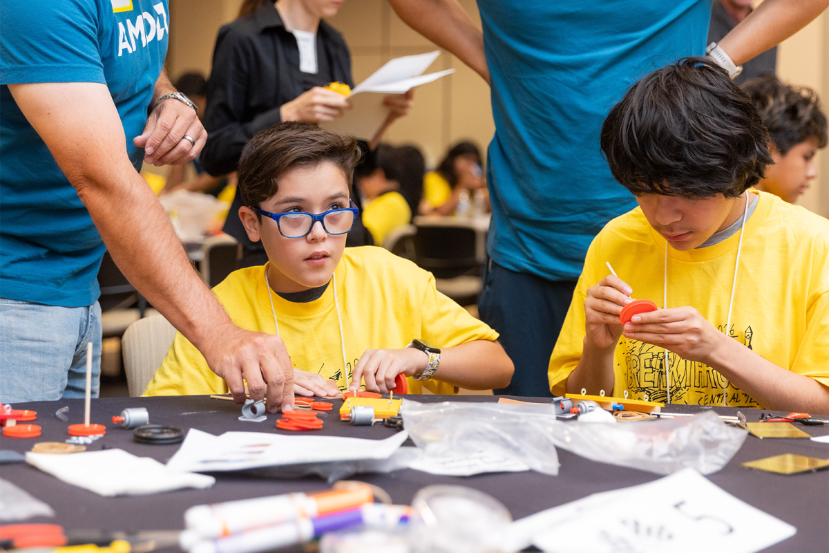 students working on a project