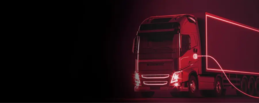 A large truck charging