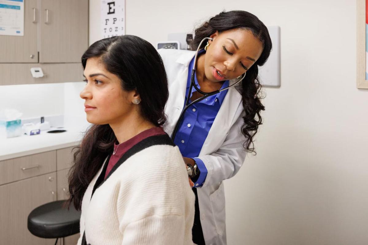 A patient being examined by a doctor.