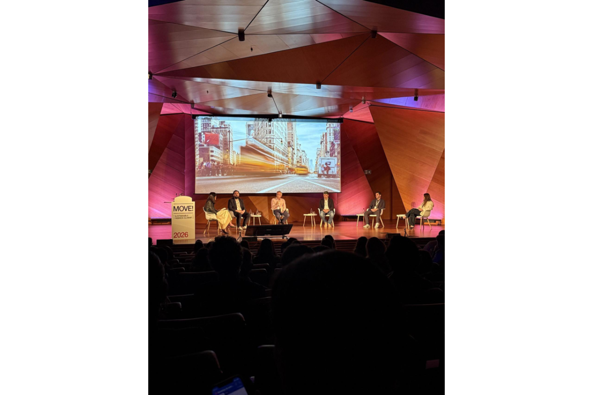 Speakers on stage at sustainability summit