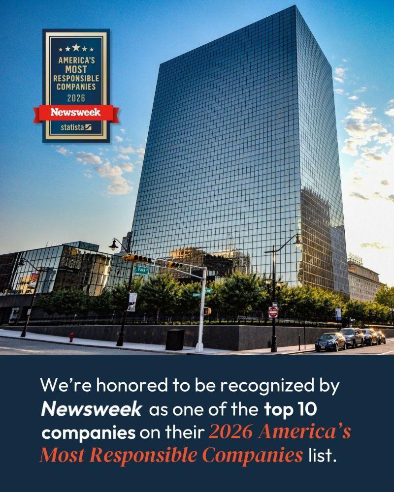 We're honored to be recognized by Newsweek as one of the top 10 companies on their 2026 America's Most Responsible Companies list.