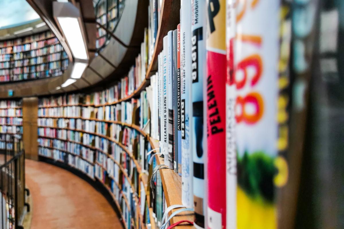 public library shelves