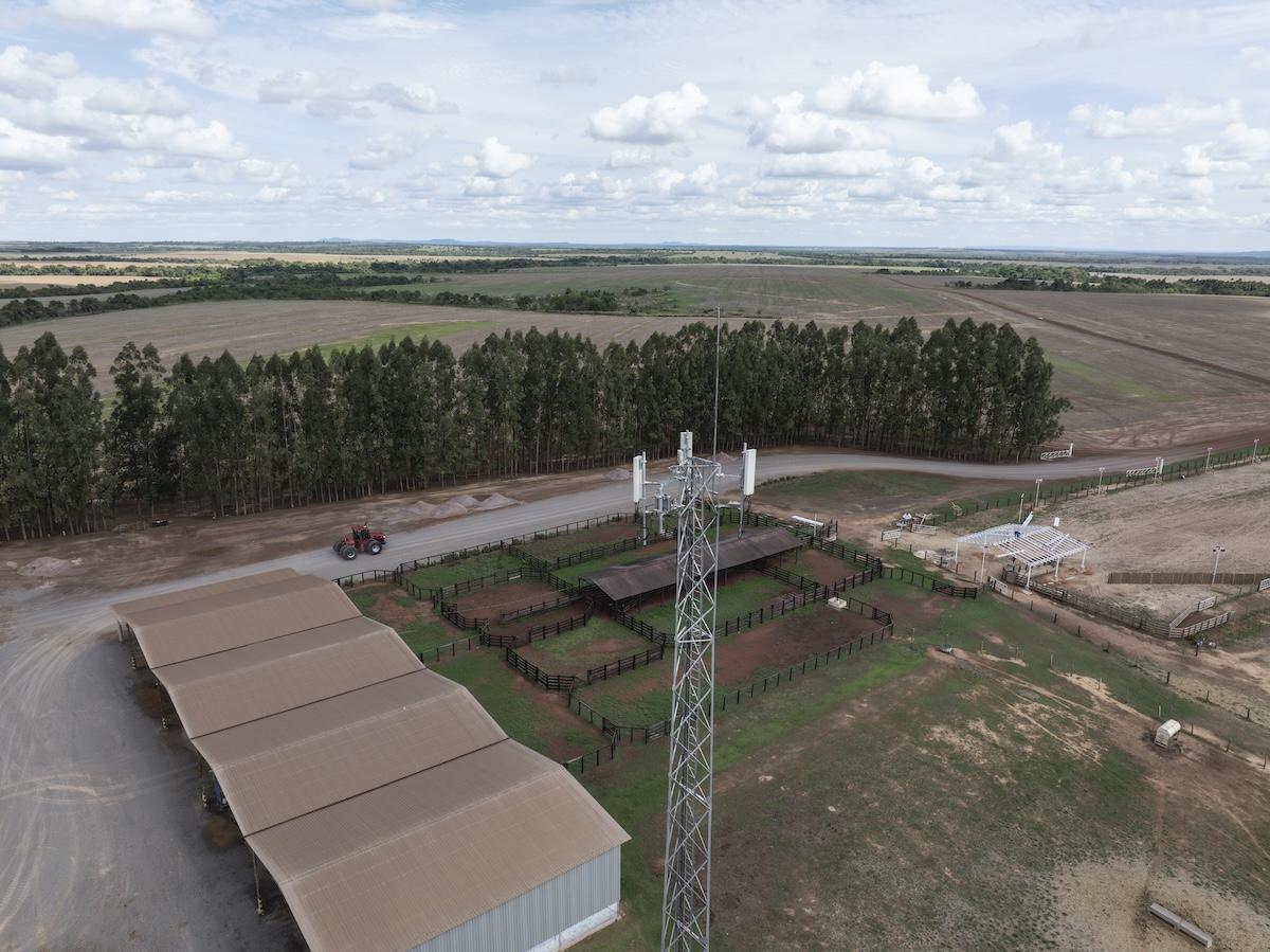 transmission tower in a field