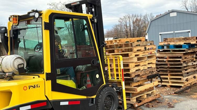 Forklift with pallets
