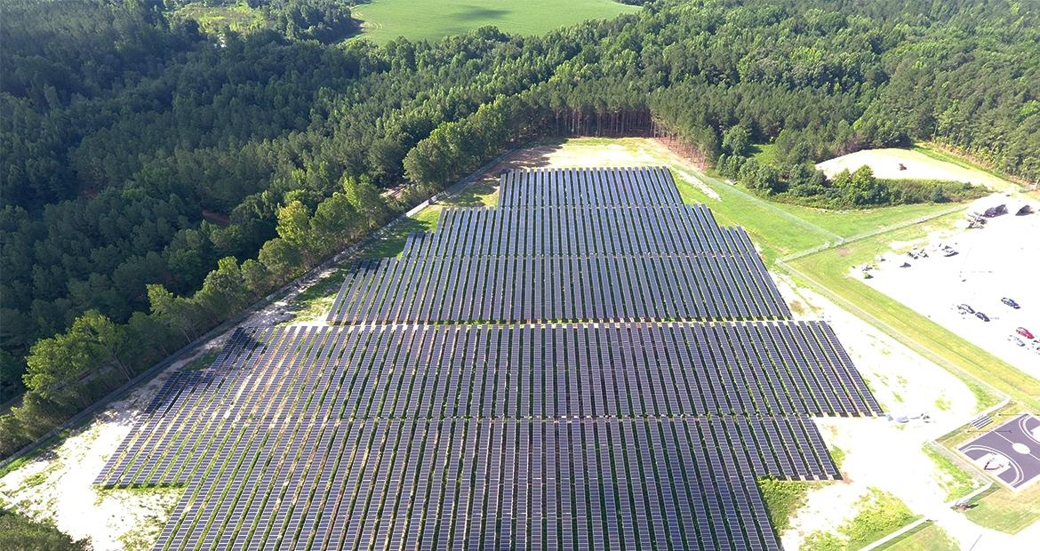 solar array at Cummins’ Rocky Mount, N.C. engine plant