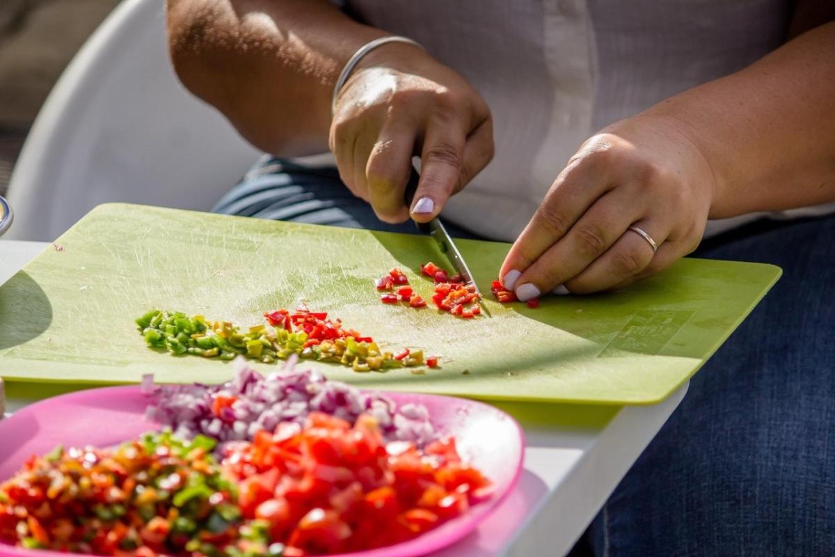 Person preparing a healthy meal