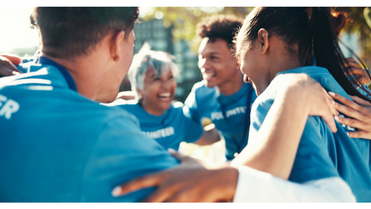 Volunteers at an employee engagement event.