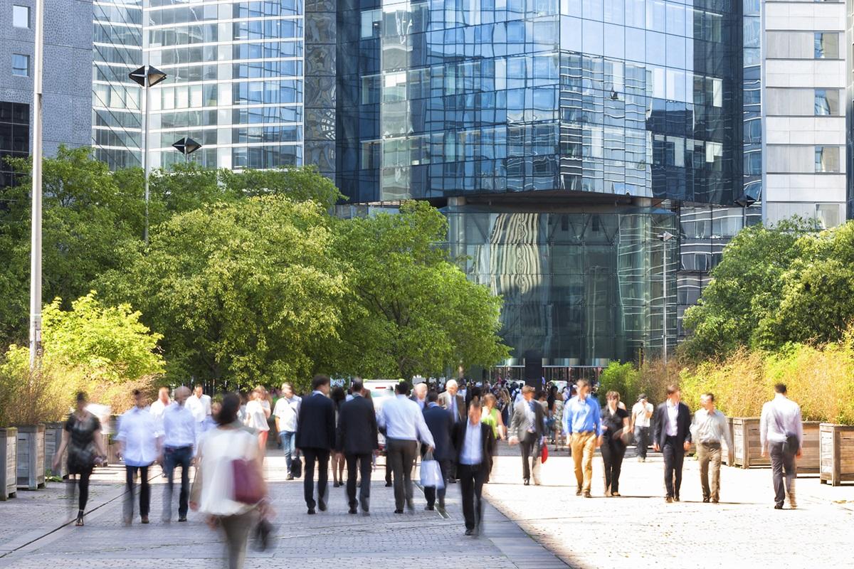 Busy City Sidewalk
