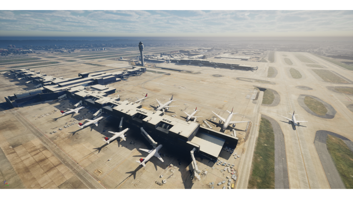 Airplanes outside a hangar