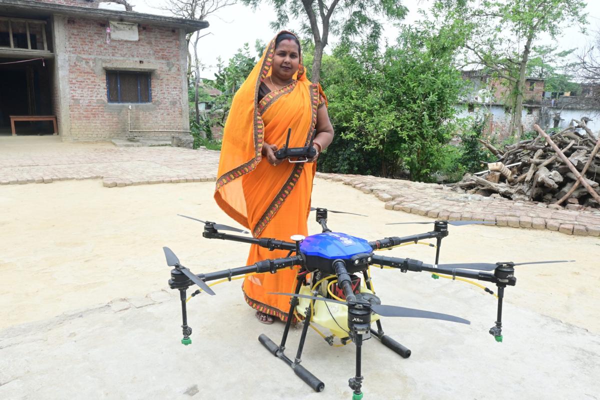 Woman with drone