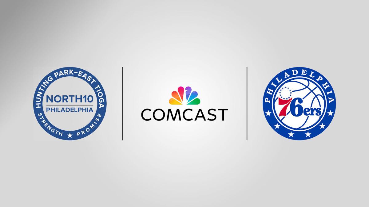 Comcast and Philadelphia 76ers logos