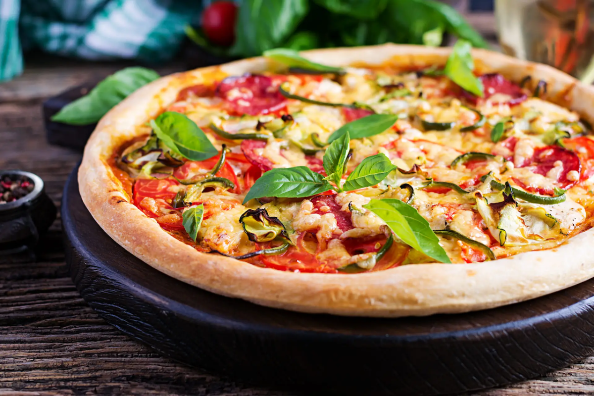Pizza night reimagined. Whole pizza shown.