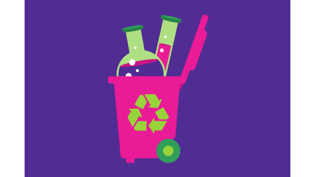 A graphic from MilliporeSigma symbolizing its biopharma recycling program