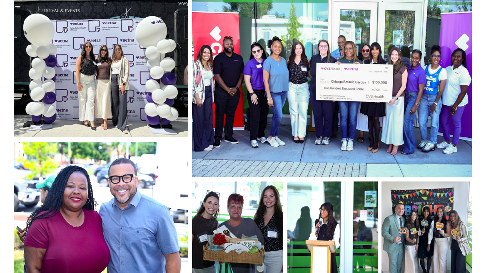 Collage of photos from the Grace Manor Community Event in Chicago, Illinois