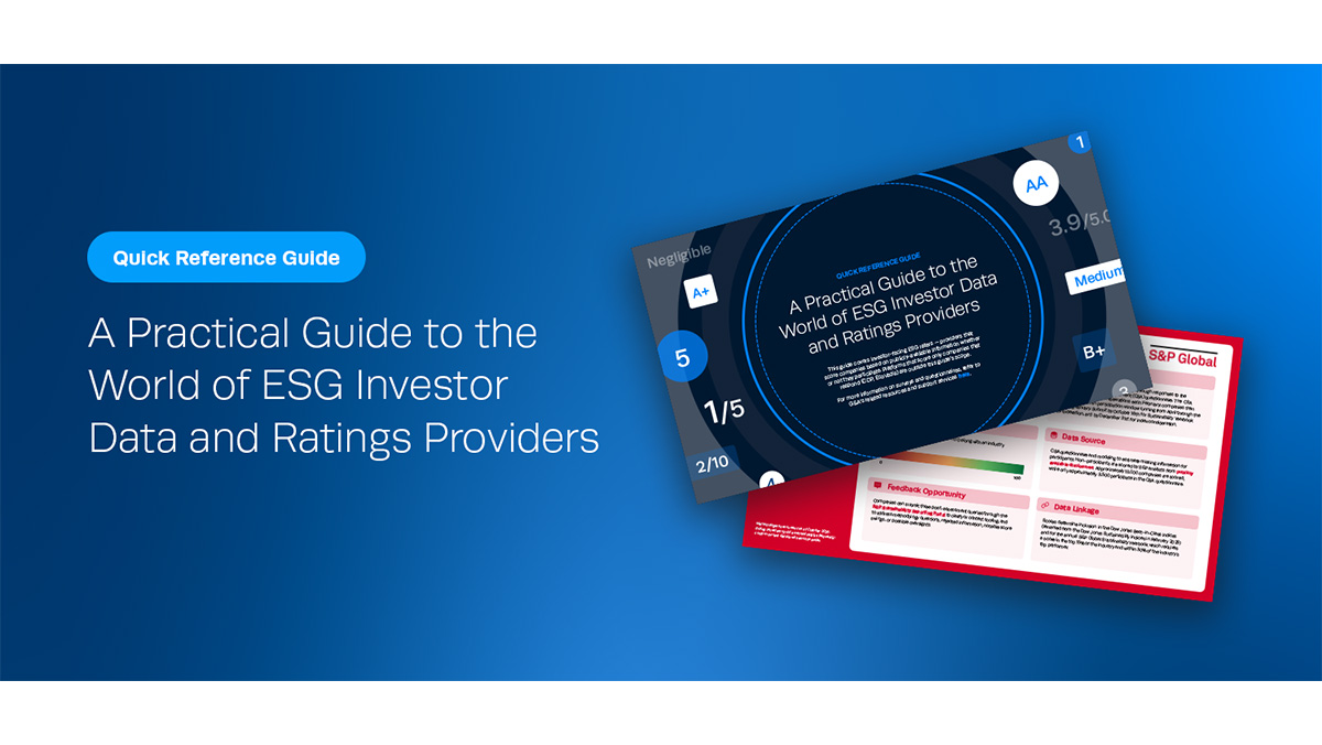 G&A's Practical Guide to the World of ESG Investor Data and Ratings Providers