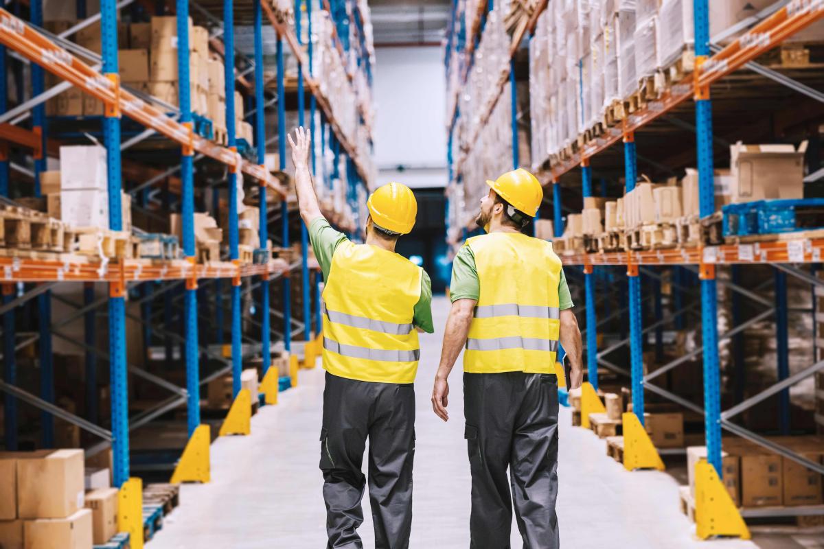 Wesco team members in a warehouse.