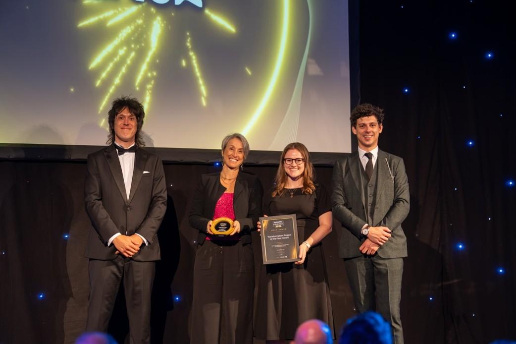 Perrine Froger and Sarah Heidenreich of MilliporeSigma accept an award at the Global Sustainability Awards