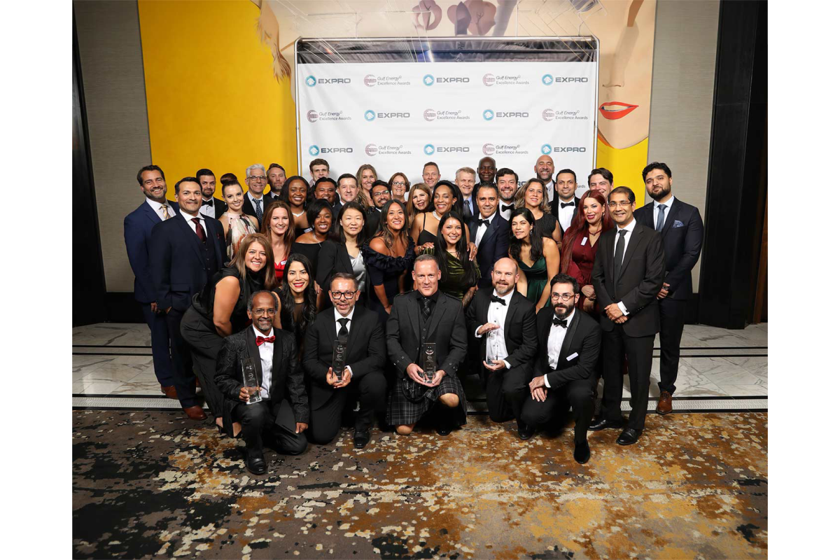 group of awardees at event