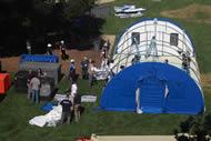 Aerial photo of field hospital
