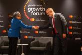 Woman and man shaking hands 