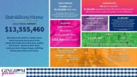 Info graphic collage of different statistics for giving campaigns, total $ impact and philanthropic efforts. 2022 Total Impact: $13,555,460.
