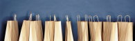 paper bags lined up