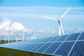 Solar panel array and windmills.