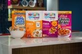 The front and back of Frosted Mini-Wheats and Raisin Bran Spoons Packaging