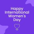 Purple Graphic reading Happy International Women's Day