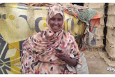 Abshiro receives a text from Action Against Hunger confirming a mobile cash transfer.