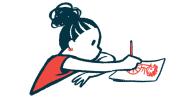 Illustration of a young girl drawing a picture.
