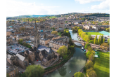 Aerial view of historical Bath, England