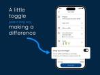 Screenshot of Albertsons app with text "A little toggle goes a long way making a difference"