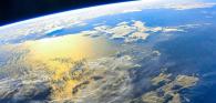 Aerial view of the Earth from outer space.