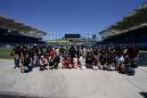 Girls Inc. of Los Angeles participants gather at Dignity Health Sports Park for a group photo during an educational and empowerment experience hosted with the LA Galaxy.