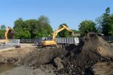 Construction machinery operation on a remediation site